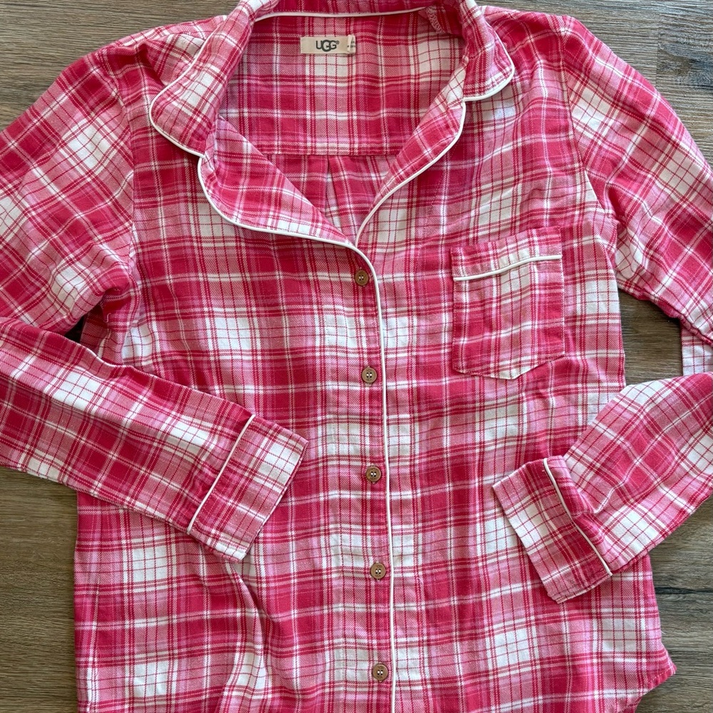 UGG Women’s Pink Plaid Pajama Set - Picture 2 of 8